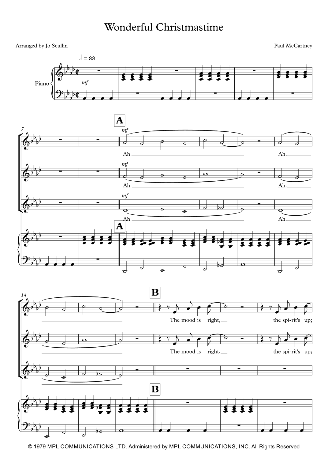 Wonderful Christmastime (arr. Jo Scullin)