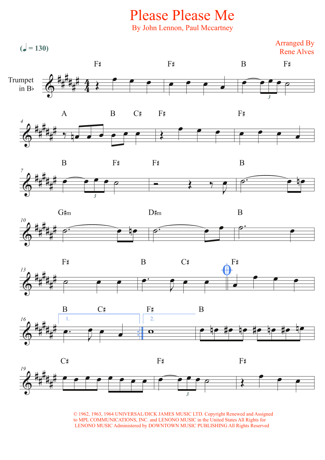 Please Please Me (arr. Rene Alves)