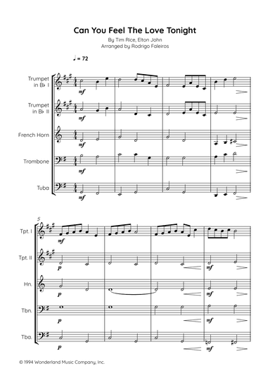 Can You Feel The Love Tonight (arr. Rodrigo Faleiros)