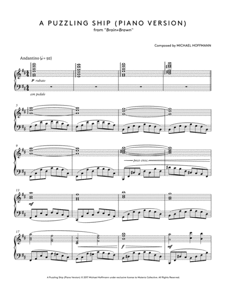A Puzzling Ship (Piano Version) (from "Brain+Brawn")