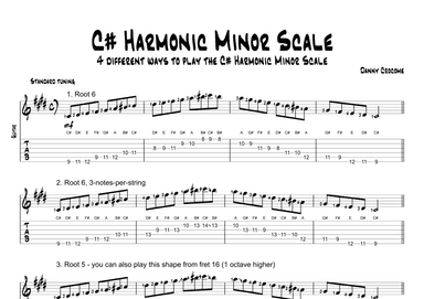 C# Harmonic Minor Scale (4 Ways to Play)