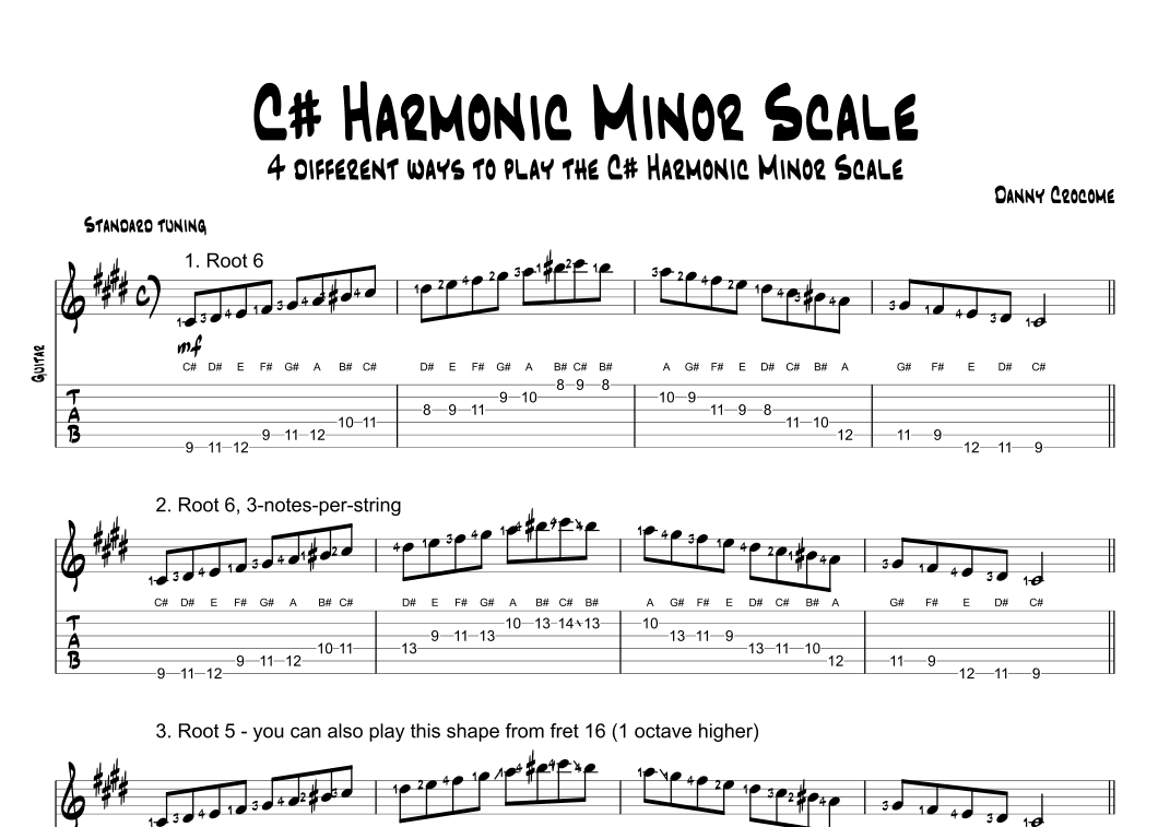 C# Harmonic Minor Scale (4 Ways to Play)