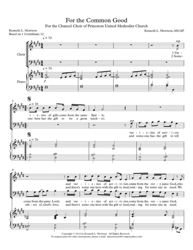 For the Common Good (2 Part Mixed Voices)