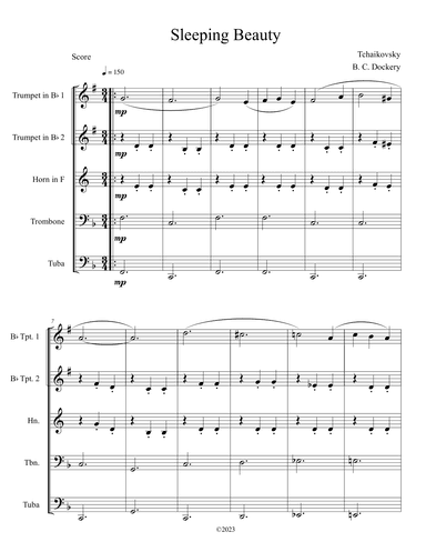 Sleeping Beauty Waltz (Brass Quintet) (arr. B. C. Dockery)