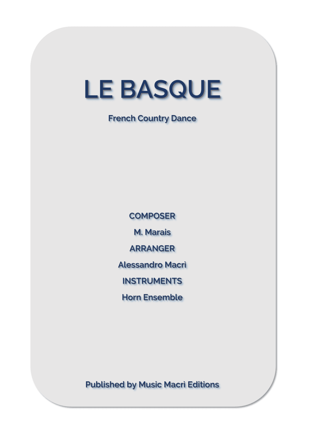 Le Basque (arr. Alessandro Macrì)