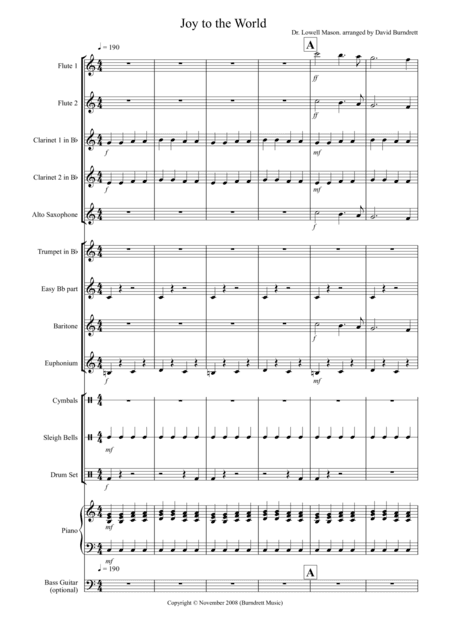Joy to the world (Rock Style!) for School Wind  Band (arr. David Burndrett)
