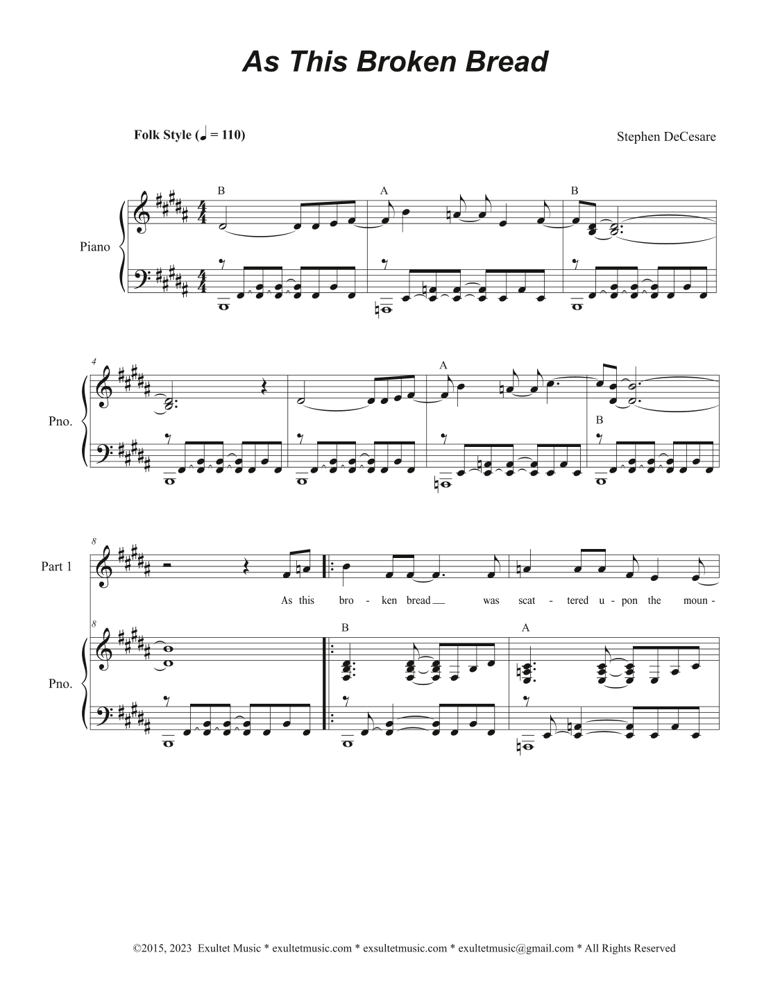 As This Broken Bread (2-part choir)