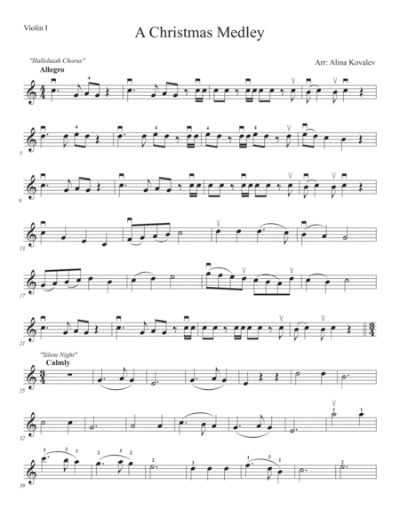A Christmas Medley for 3 Violins (Violin 1) (arr. Alina Kovalev)