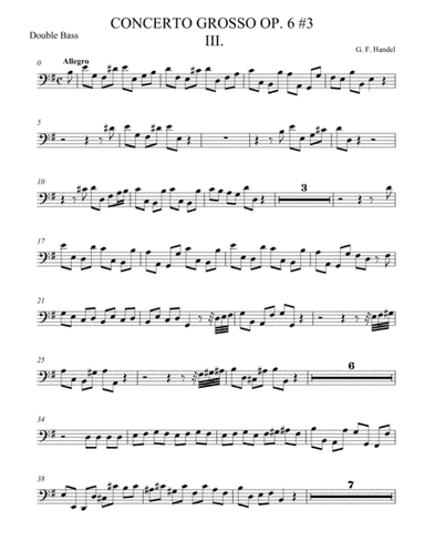Concerto Grosso Op. 6 #3 Movement III (arr. theupperstaff.com)