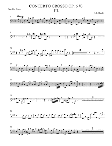 Concerto Grosso Op. 6 #3 Movement III (arr. theupperstaff.com)