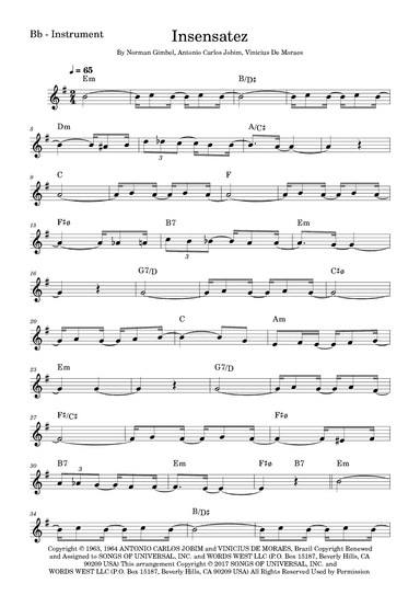 How Insensitive (insensatez) (arr. Fabio Eduardo de Oliveira)