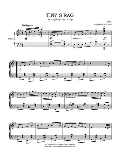 Tiny's Rag for piano solo (arr. Amadeus Music)