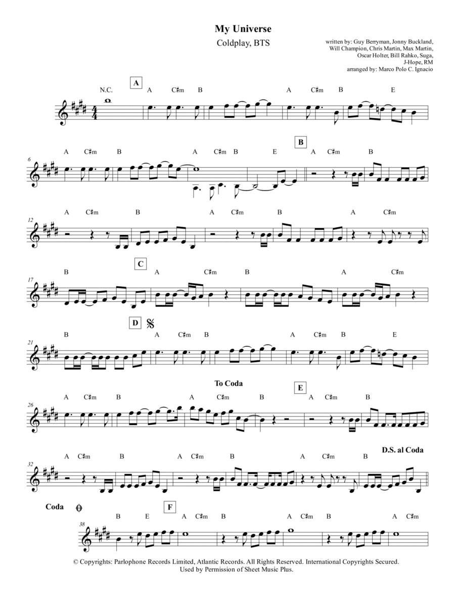 My Universe (arr. Marco Polo C. Ignacio)