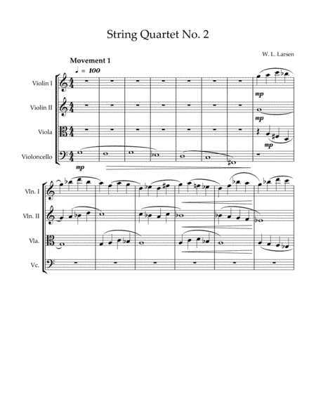 W L Larsen - String Quartet No. 2