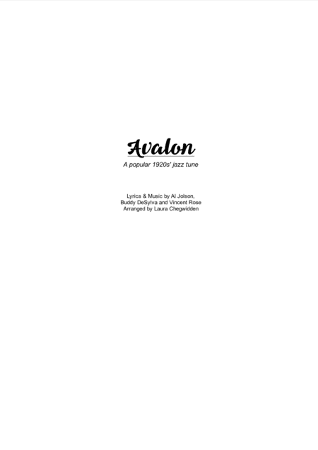 Avalon for Eclectic String Ensemble (arr. Laura Chegwidden)