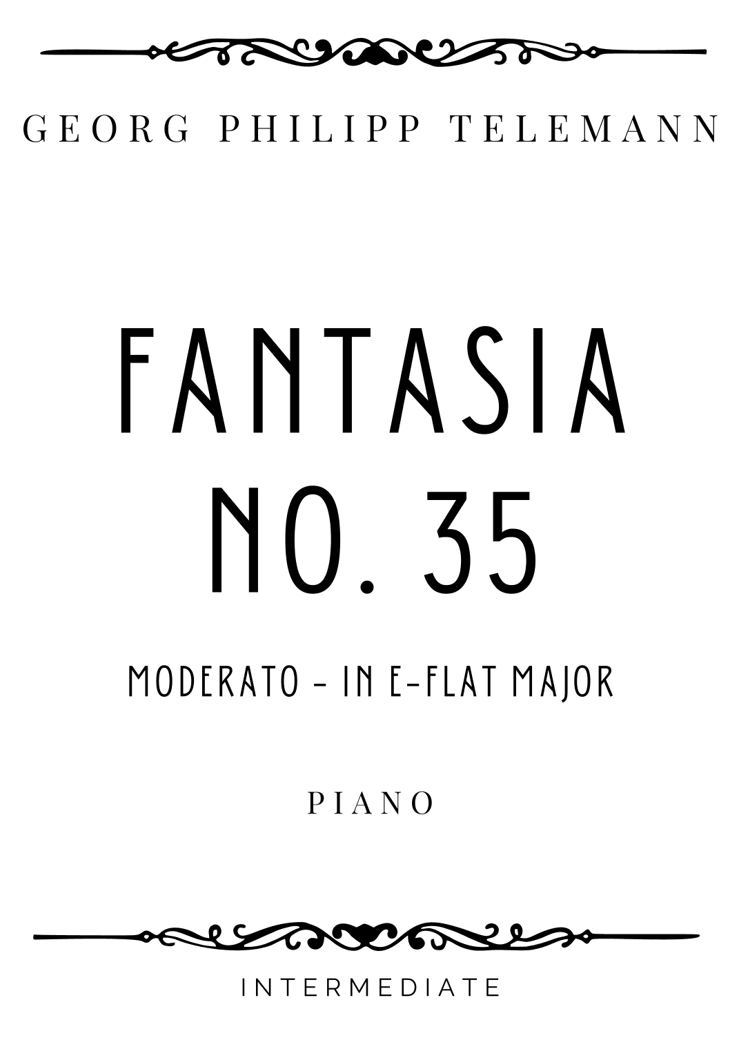 Telemann - Moderato from Fantasia in E-flat Major (TWV 33:35) - Intermediate (arr. Piacere Music Sheets)