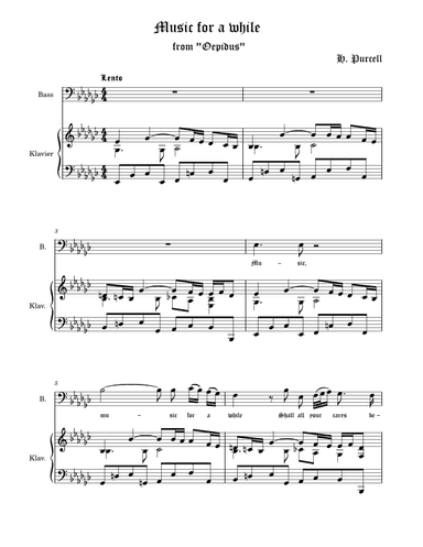 Music for a while E flat minor (arr. Henry Purcell)