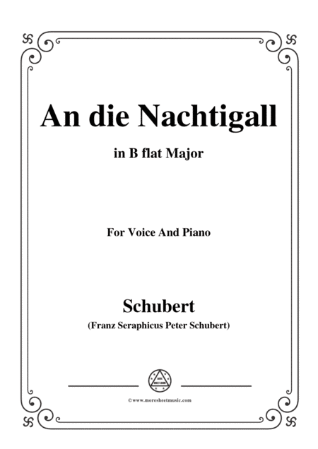 Schubert-An die Nachtigall,in B flat Major,Op.98 No.1,for Voice and Piano (arr. MSM)