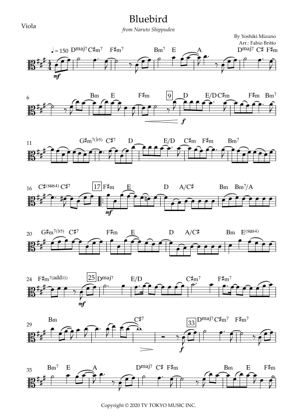 Ikimono Gakari's Blue Bird (arr. Fabio Britto)