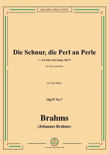 Brahms-Die Schnur,die Perl an Perle,Op.57 No.7 in A flat Major (arr. Open Cloud)