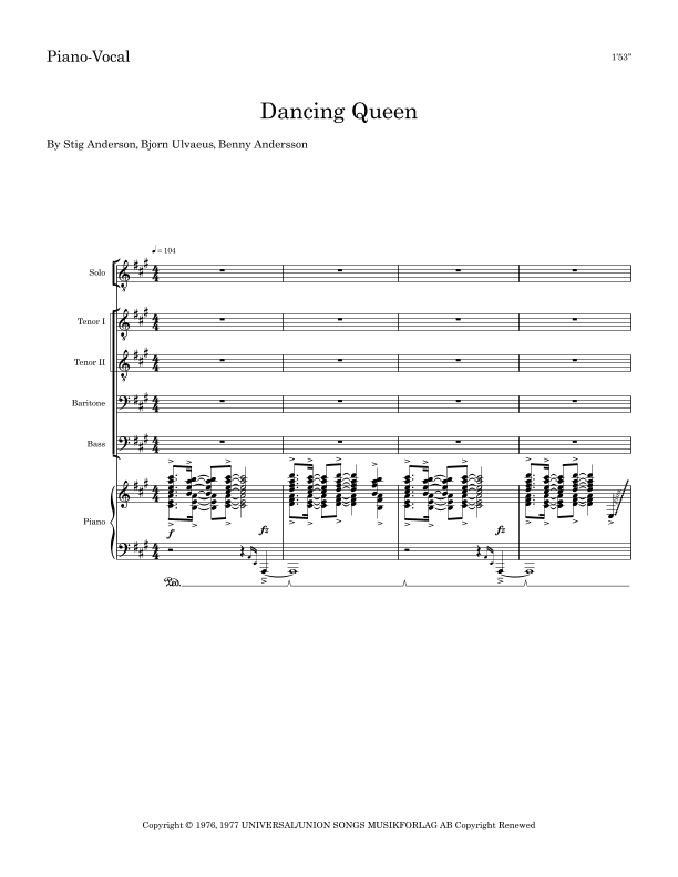 Dancing Queen (arr. David Maddux)