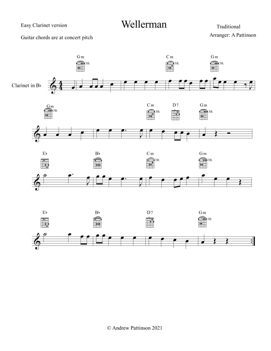 Wellerman for Easy Clarinet (arr. Andrew Pattinson)