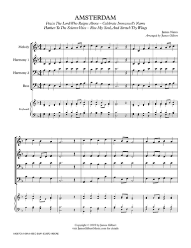 AMSTERDAM (Praise The Lord Who Reigns Above) (arr. James Gilbert)