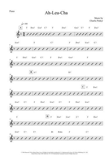 Ah-leu-cha (arr. The Sheet Music Library)
