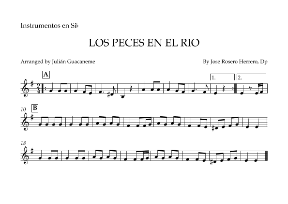 Los Peces En El Rio (arr. Julián Guacaneme)
