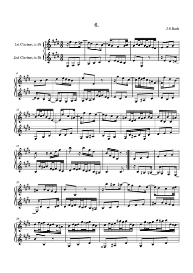 Bach: Invention 6 for two clarinets (arr. Saho Omukai)