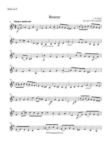 Bouree (arr. Nick Lacanski)