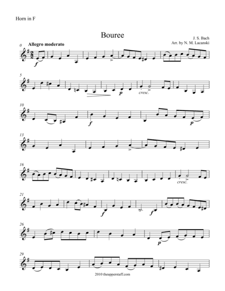 Bouree (arr. Nick Lacanski)