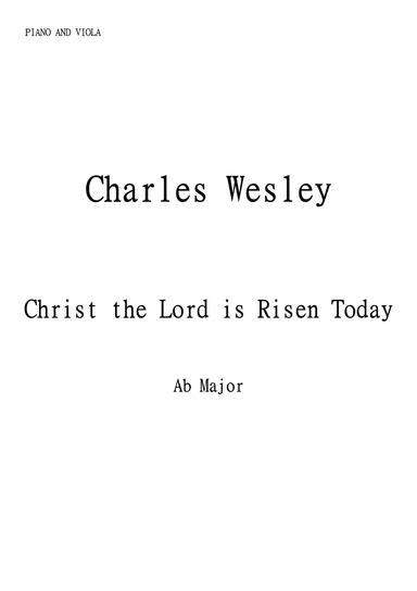 Christ the Lord Is Risen Today (Jesus Christ is Risen Today) for Viola and Piano in Ab major. Interm (arr. Matheus Araújo)