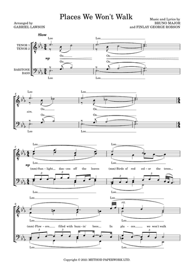 Places We Won't Walk (arr. Gabriel Lawson)