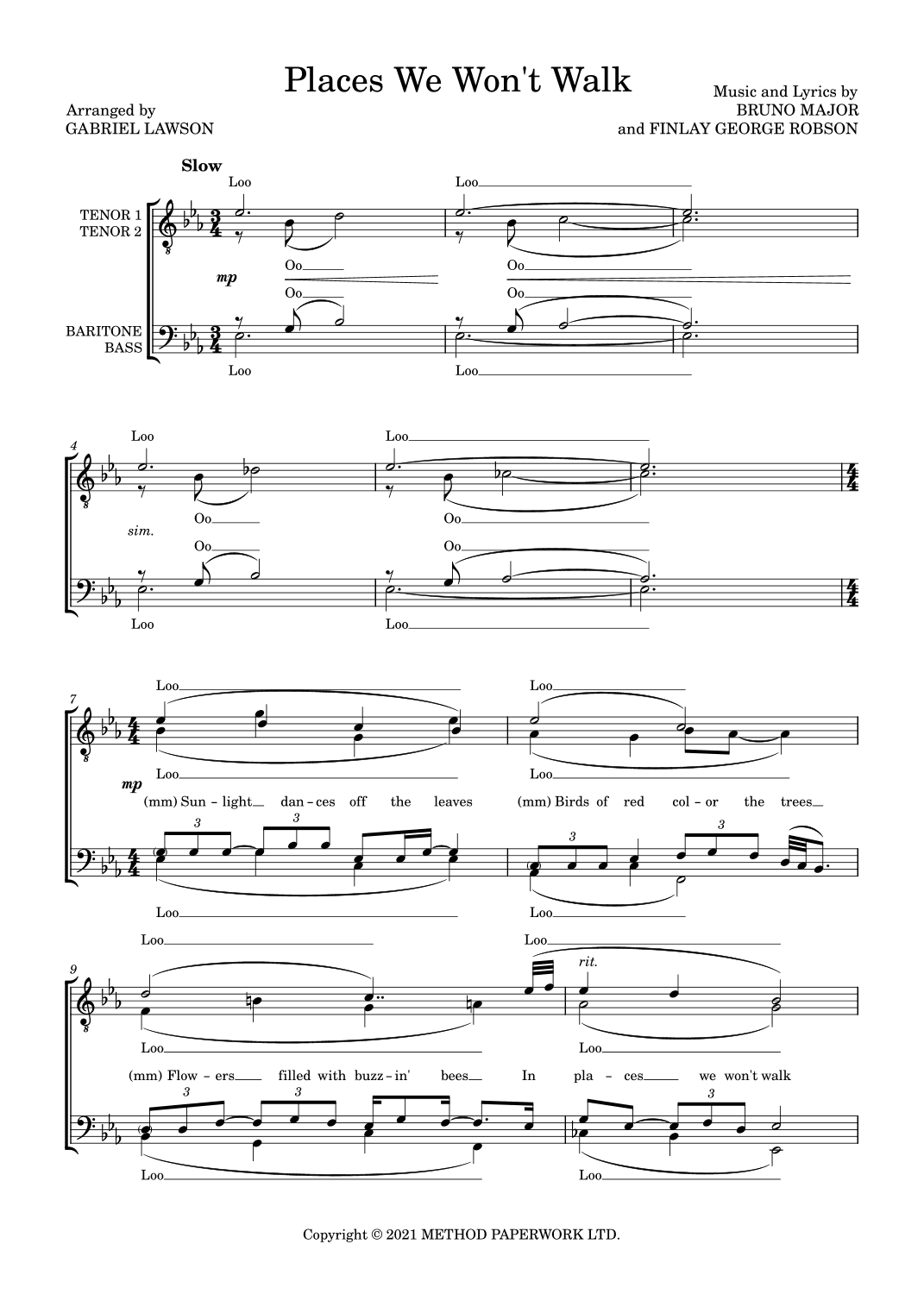 Places We Won't Walk (arr. Gabriel Lawson)