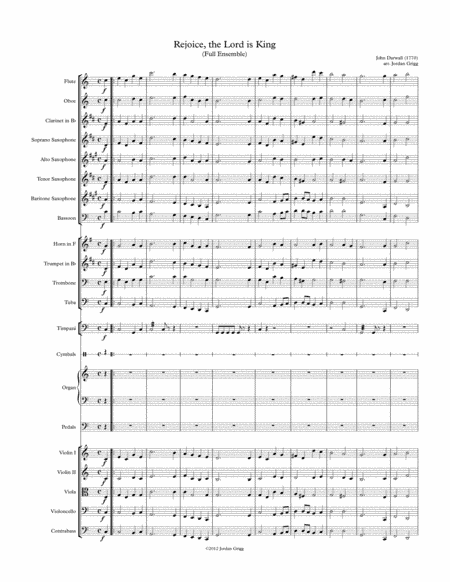 Rejoice, the Lord is King (Full Ensemble) (arr. Jordan Grigg)
