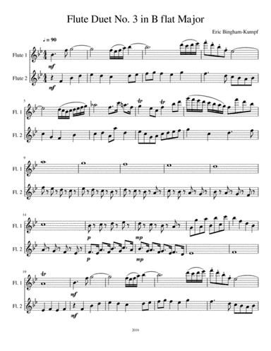 Flute Duet No.3 in B flat Major