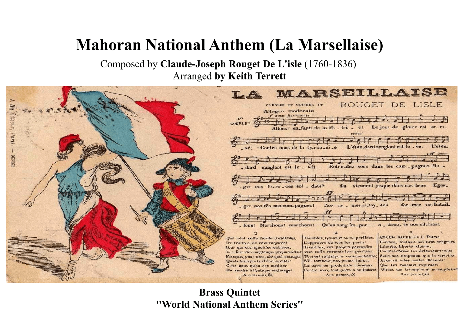 Mahoran (Mayotte) National Anthem for Brass Quintet (arr. Keith  Terrett)