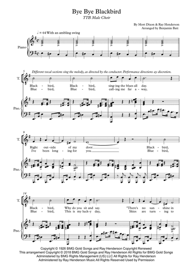 Bye Bye Blackbird (arr. Benjamin Batt)