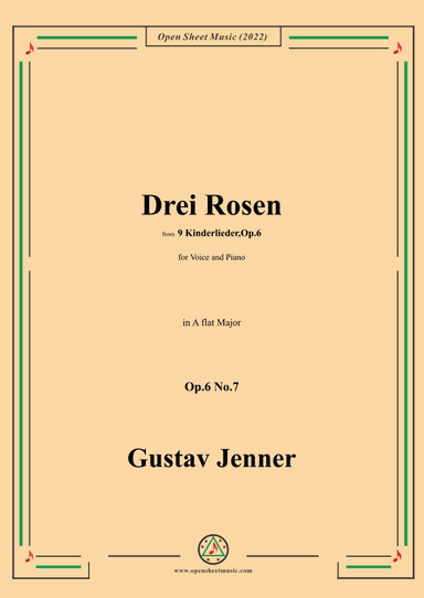 Jenner-Drei Rosen.,in A flat Major,Op.6 No.7 (arr. OSM Press)