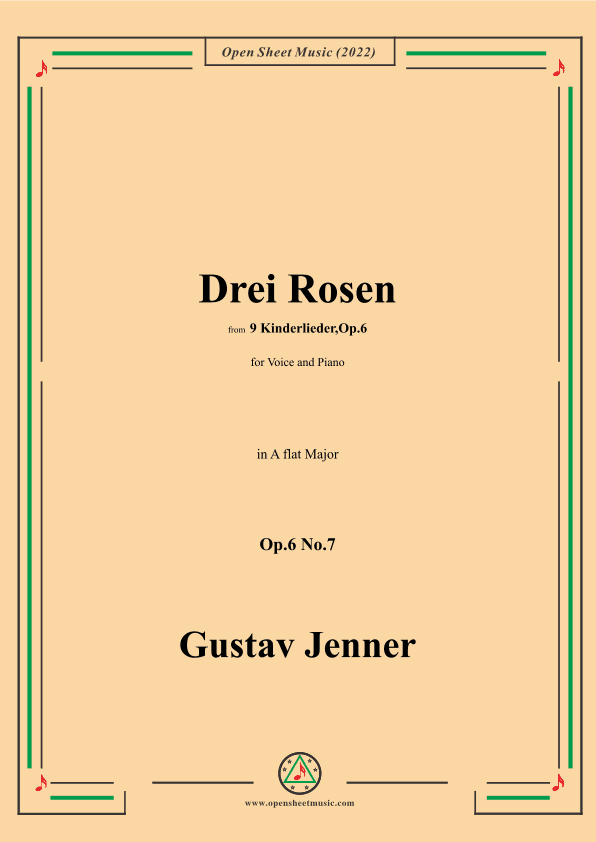 Jenner-Drei Rosen.,in A flat Major,Op.6 No.7 (arr. OSM Press)