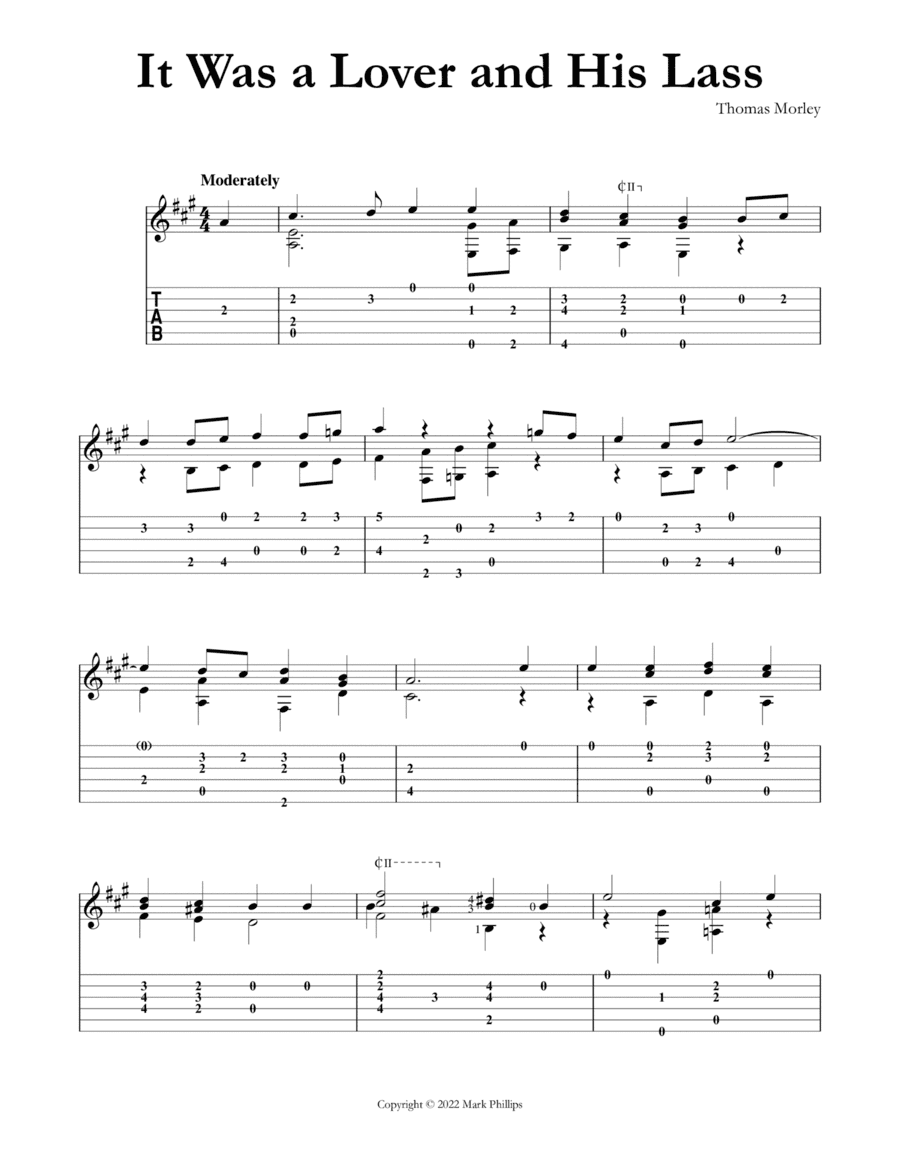 It Was a Lover and His Lass (arr. Mark Phillips)