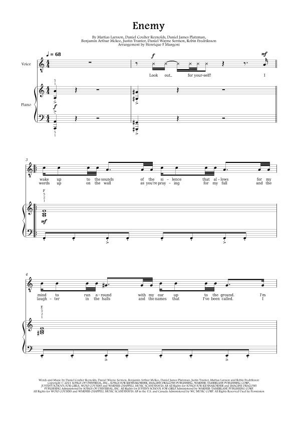 Enemy (arr. Henrique F Mangoni)