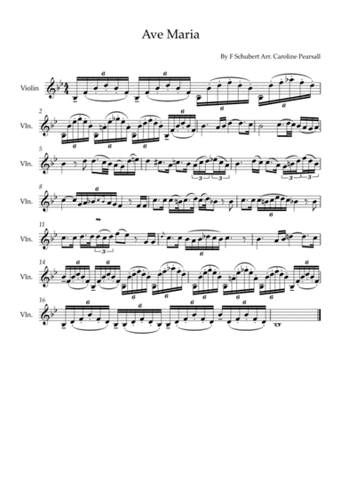 Schubert - Ave Maria - Violin Solo (Original key) (arr. Caroline Pearsall)