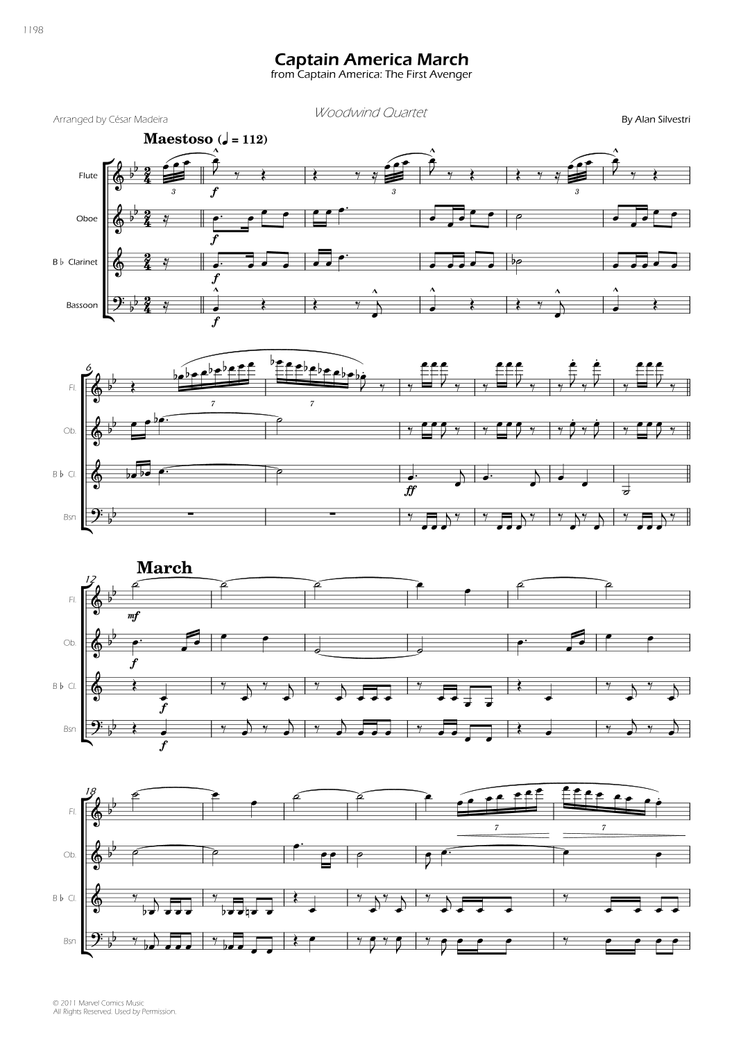 Captain America March - Score Only (arr. César Madeira)