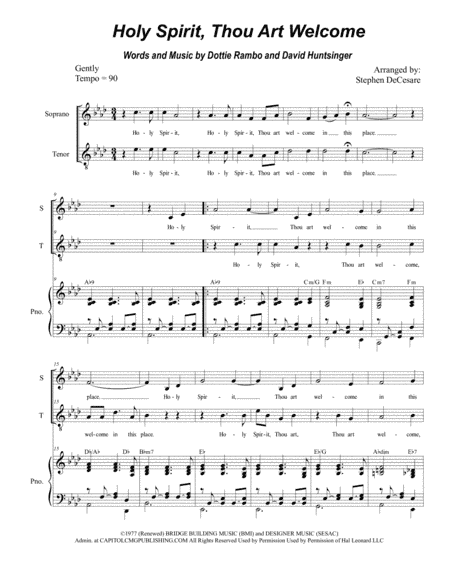 Holy Spirit, Thou Art Welcome (arr. Stephen DeCesare)