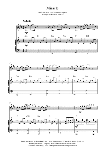 Miracle (arr. Kaiserin Rebecca)