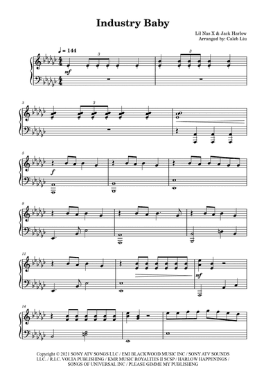 Industry Baby (arr. Caleb Liu)