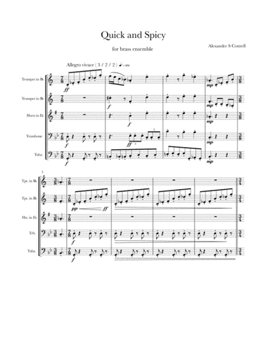 Quick and Spicy For Brass Quintet