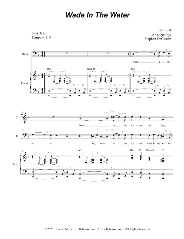 Wade In The Water (for 2-part choir - (TB)